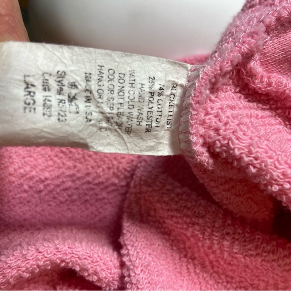 BUCKETLIST Pink French Terry Cloth Romper Playsuit Shorts Pockets Large L - Picture 15 of 15
